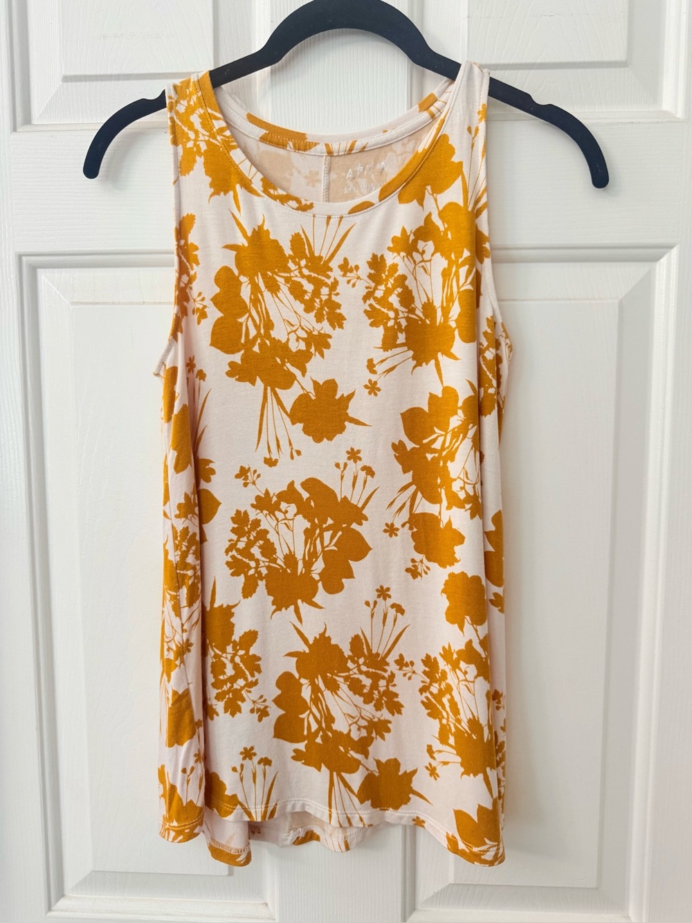 Apt. 9 Mustard Floral Tank Top on Cream